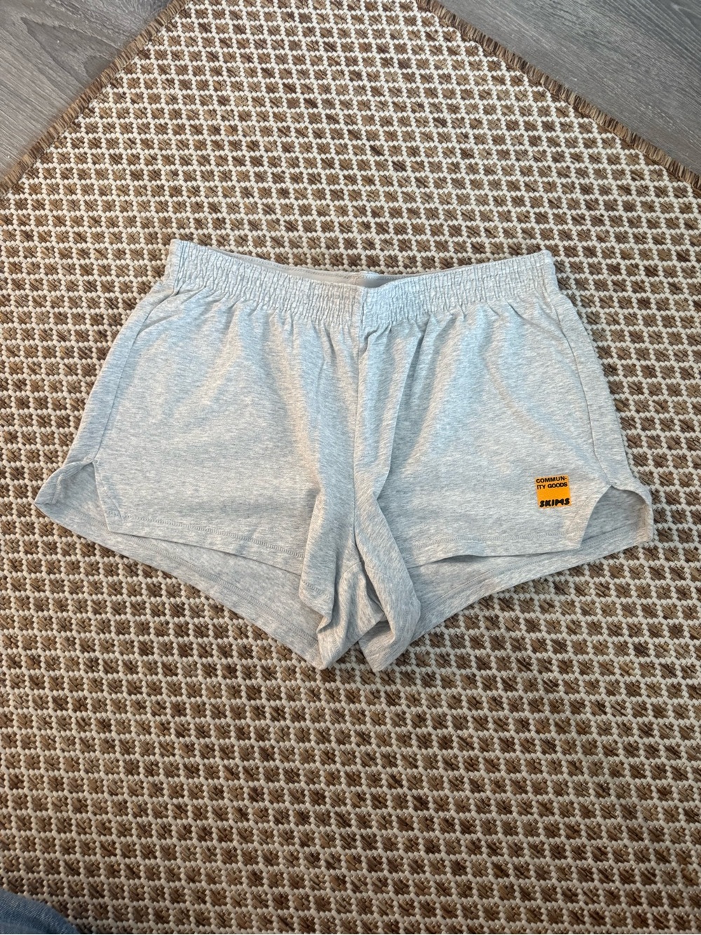 NWT SKIMS x Community Goods Cotton Jersey Shorts Grey XS